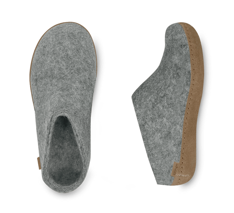 The leather slip-on grey