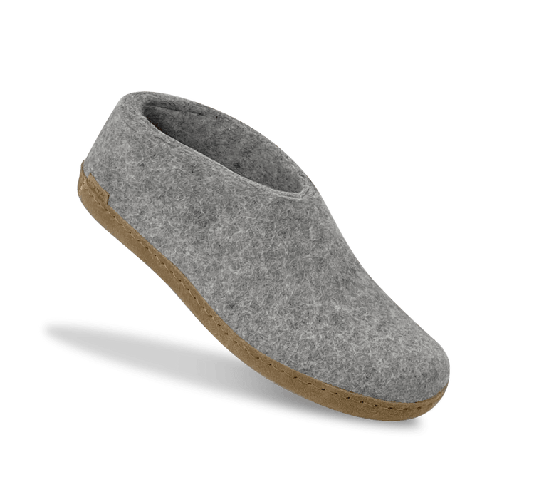 The leather shoe grey