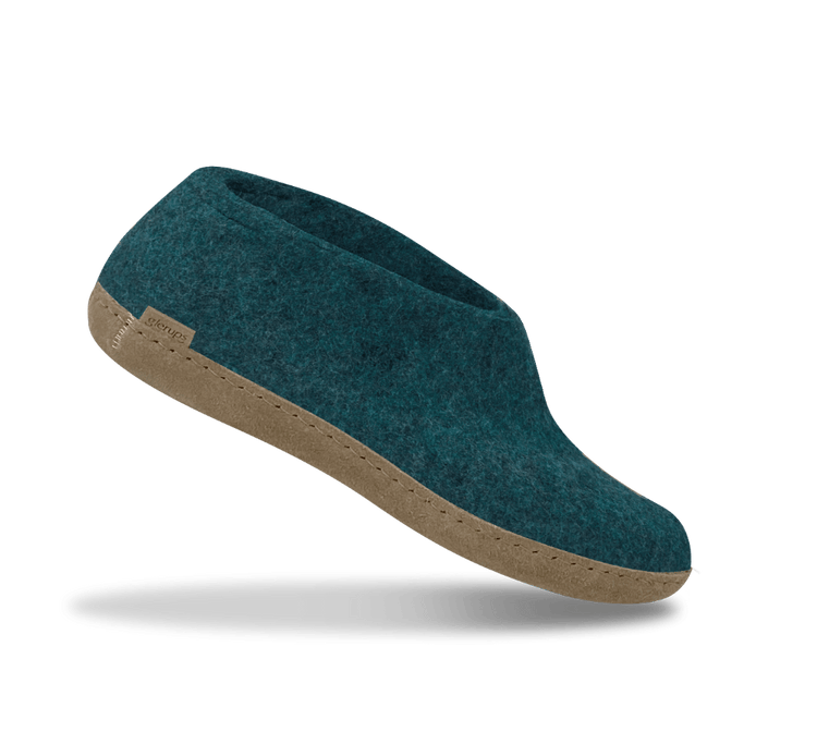 The leather shoe petrol