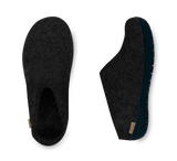 The black rubber slip-on charcoal