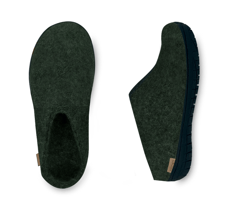 The black rubber slip-on forest