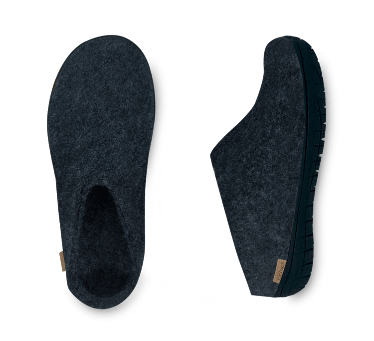 The black rubber slip-on denim