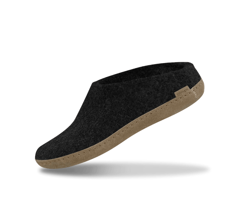 The leather slip-on charcoal