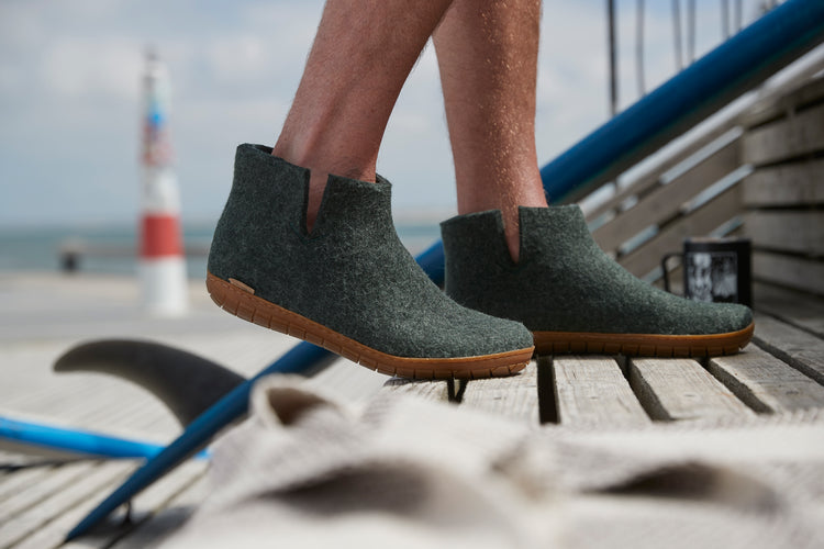 glerups boot honey rubber natural felted wool adventure surf
