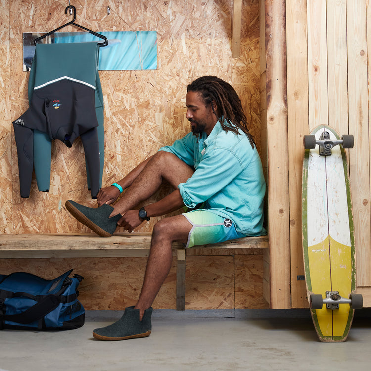 glerups boot honey rubber natural felted wool outdoor