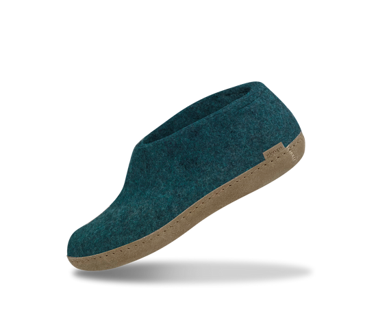 The leather shoe petrol
