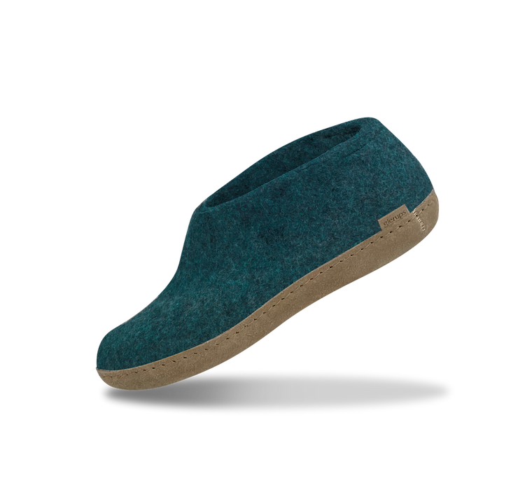 The leather shoe petrol