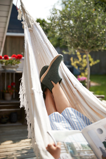 glerups boot leather natural felted wool cosy indoor