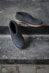 glerups shoe honey rubber natural felted wool outdoor