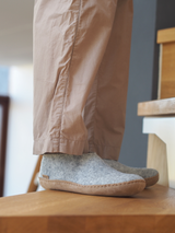 glerups shoe leather natural felted wool cosy indoor