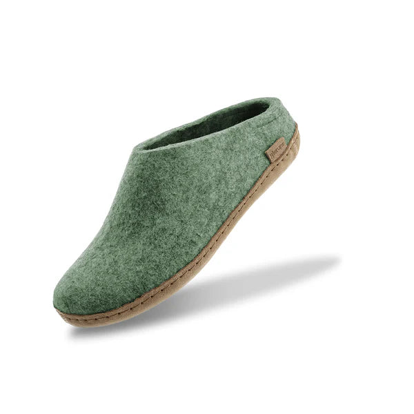 The leather slip-on moss