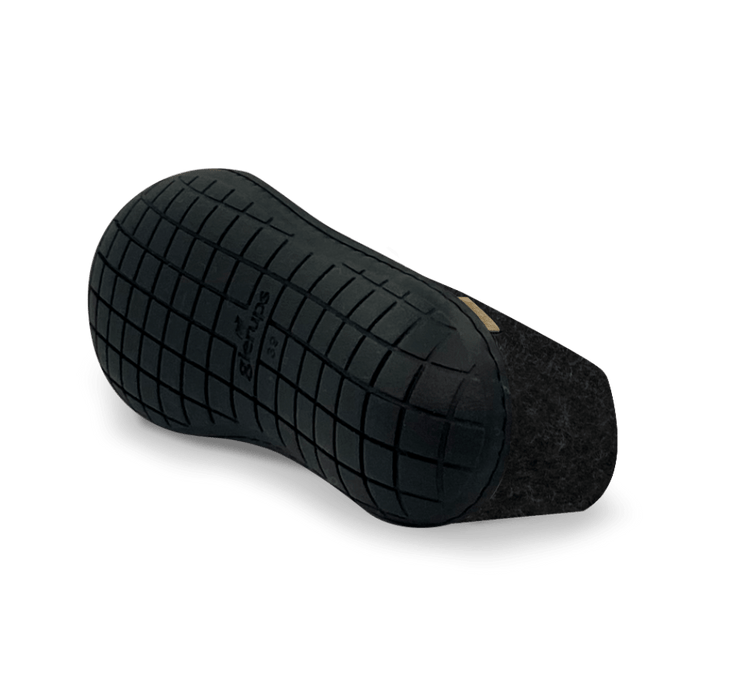 The black rubber shoe charcoal
