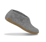 The leather shoe grey