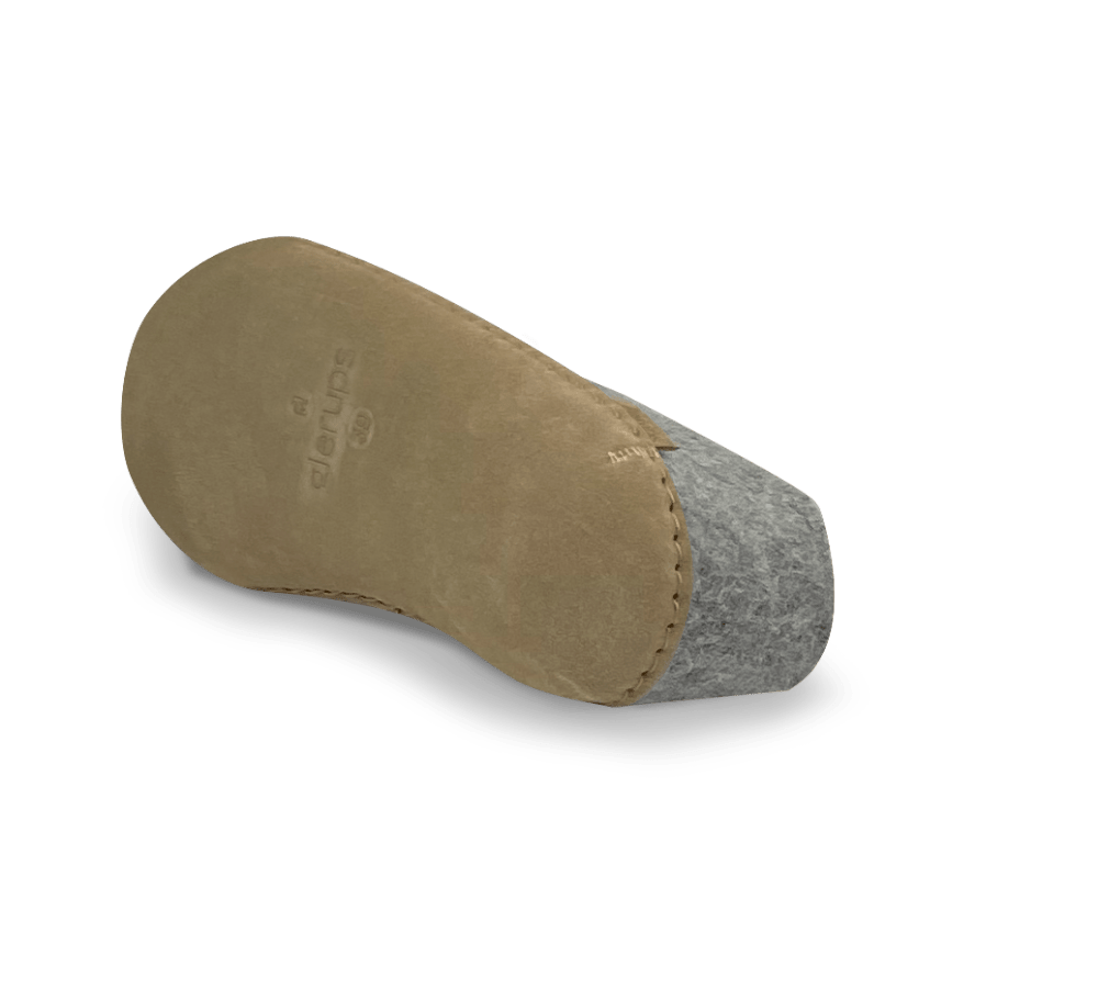 The leather shoe grey
