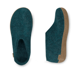 The leather shoe petrol