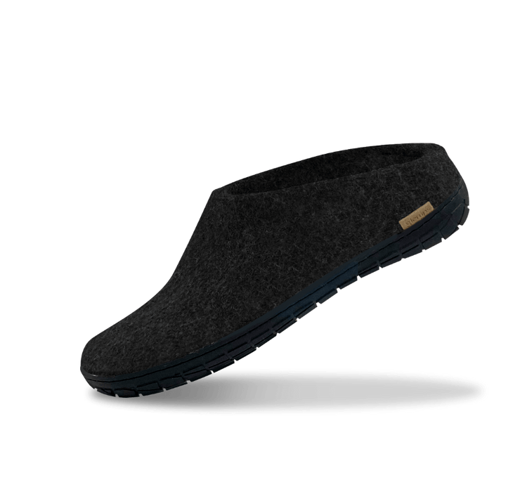 The black rubber slip-on charcoal