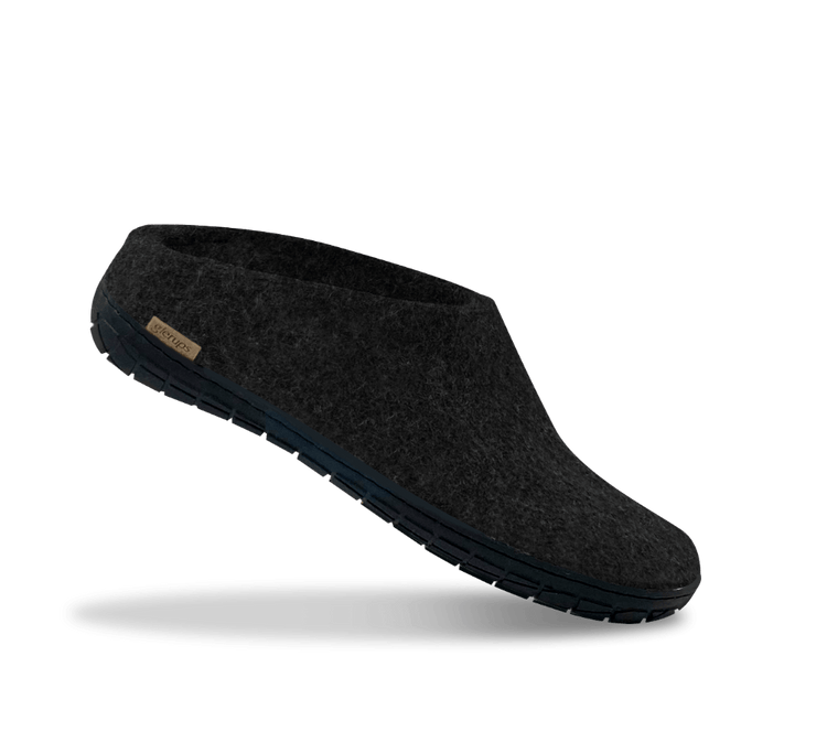 The black rubber slip-on charcoal