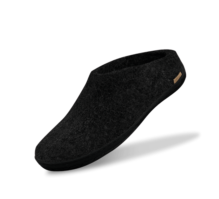 The black rubber slip-on charcoal
