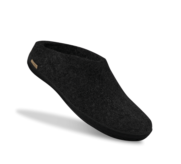 The black rubber slip-on charcoal