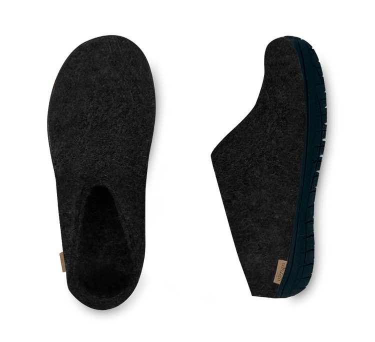 The black rubber slip-on charcoal