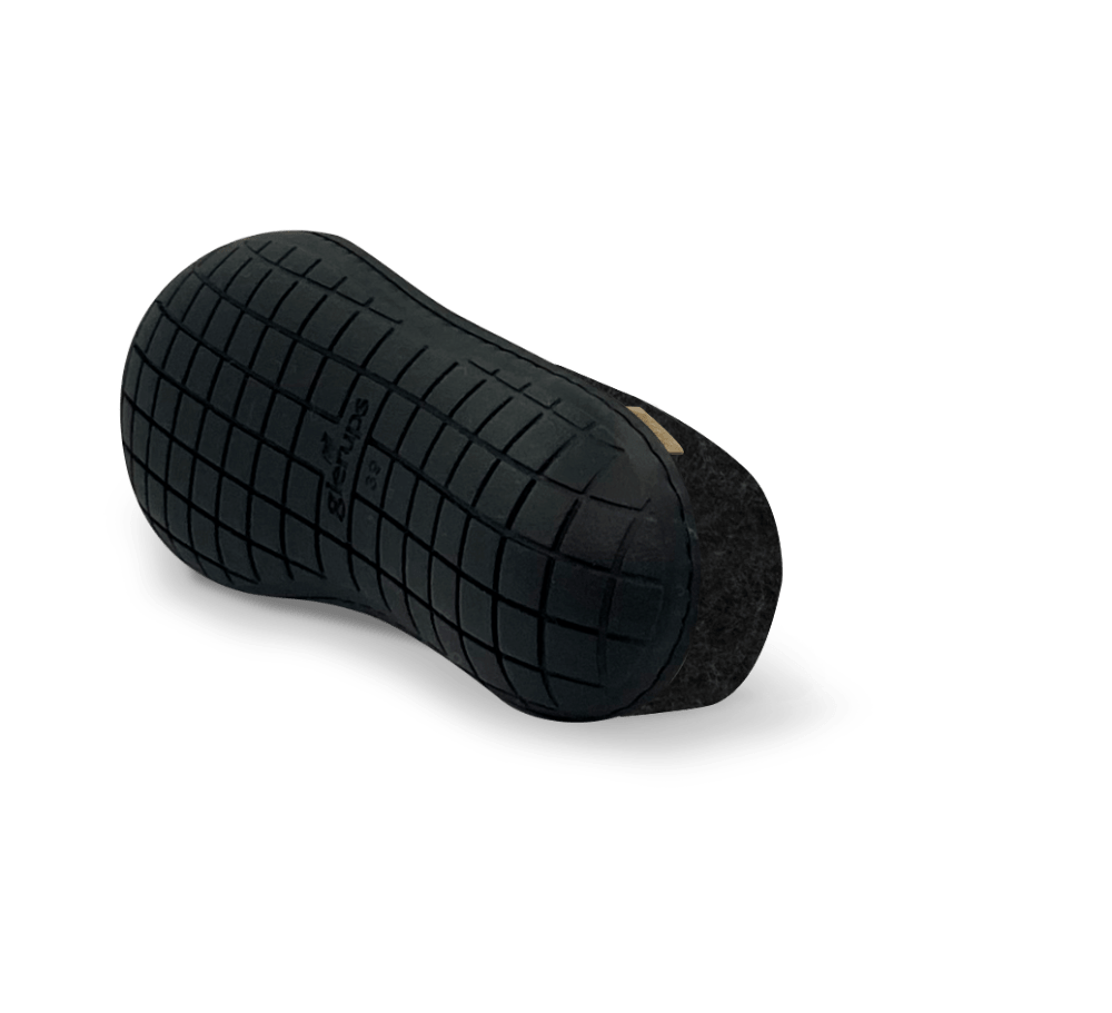 The black rubber slip-on charcoal