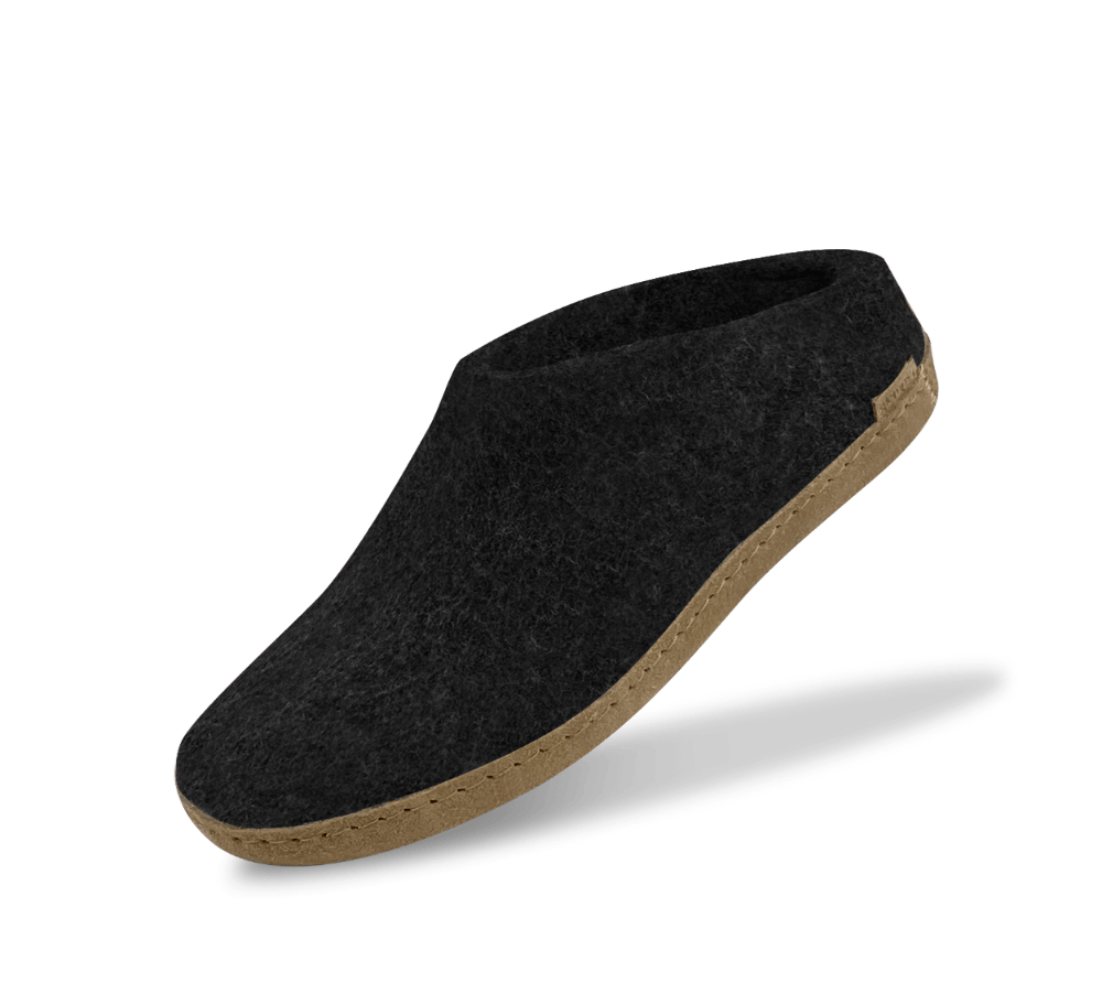 The leather slip-on charcoal