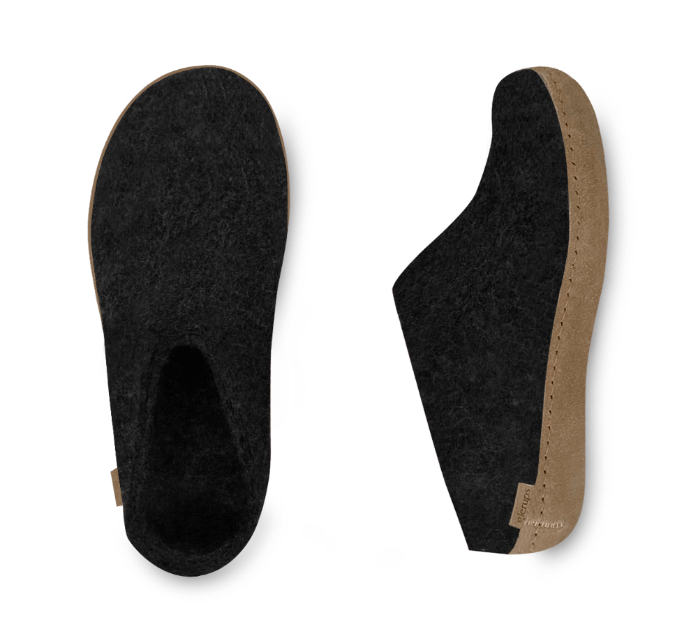 The leather slip-on charcoal