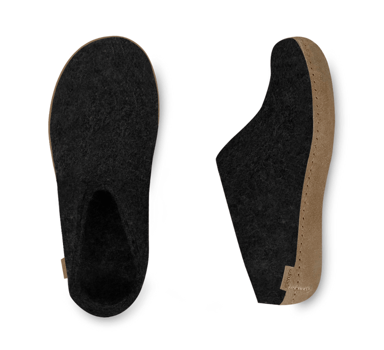 The leather slip-on charcoal