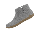 The leather boot grey