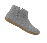 The leather boot grey