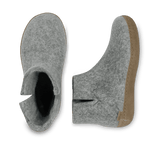 The leather boot grey