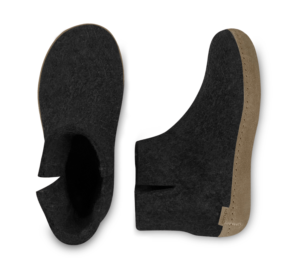 The leather boot charcoal