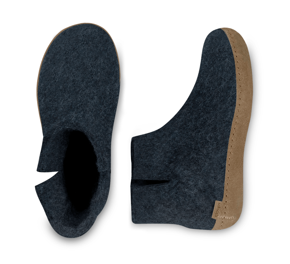 The leather boot denim
