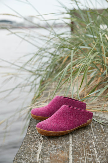glerups slip-on honey rubber natural felted wool outdoor