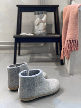 glerups boot leather natural felted wool cosy indoor
